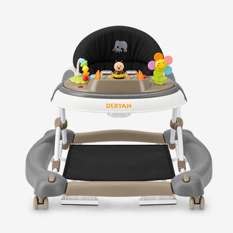 4-in-1 Lauflernwagen Schwarz & Braun