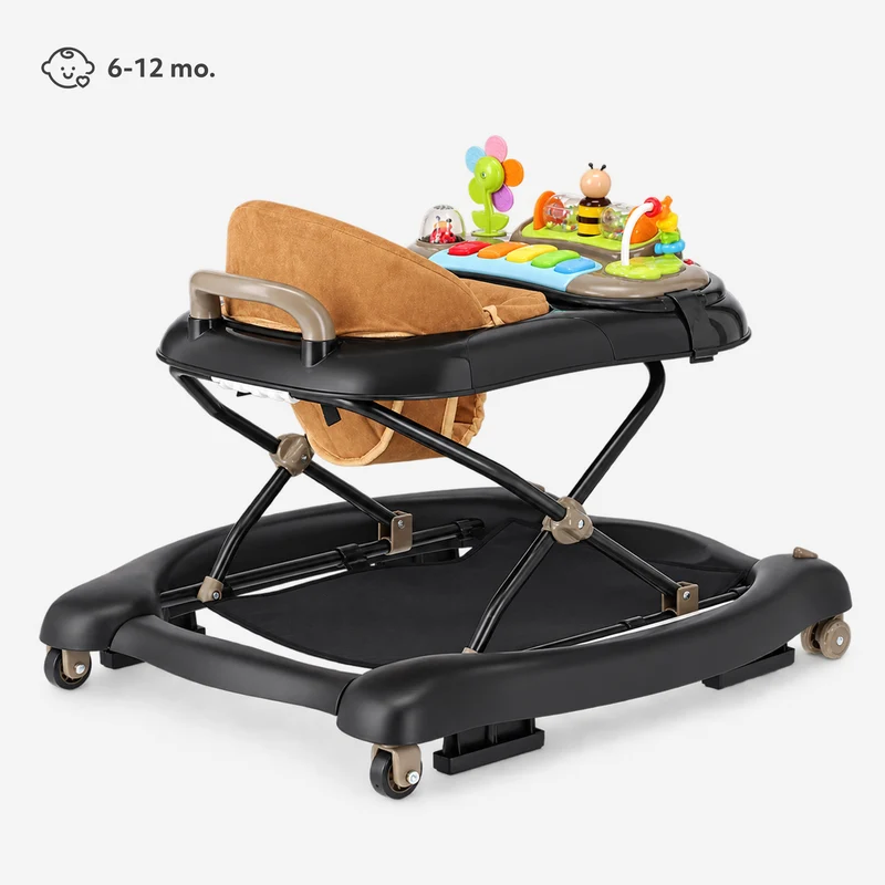 4-in-1 Lauflernwagen Schwarz & Nougat