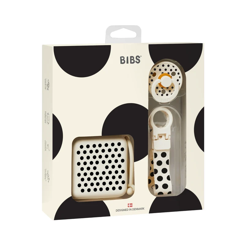 BIBS Baby Geschenkset Studio Collection Punkte Schwarz - Polka Dots