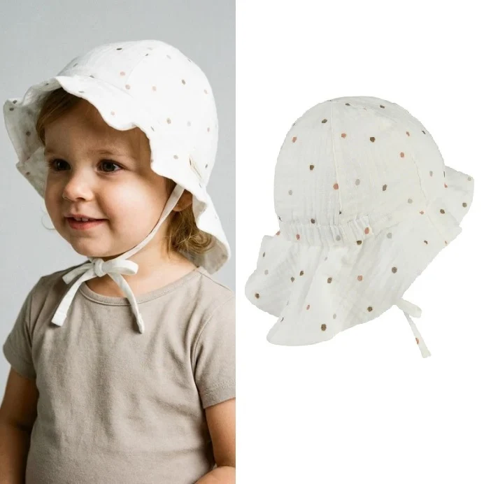 Sterntaler Musselin UV Sonnenhut mit Nackenschutz, Modell: Pünktchen