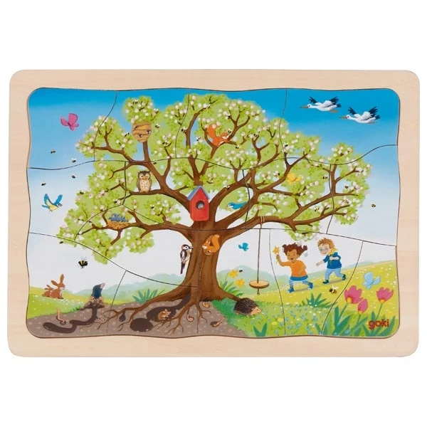 Goki 4 in1 Schichtenpuzzle Der Apfelbaum, 3J+