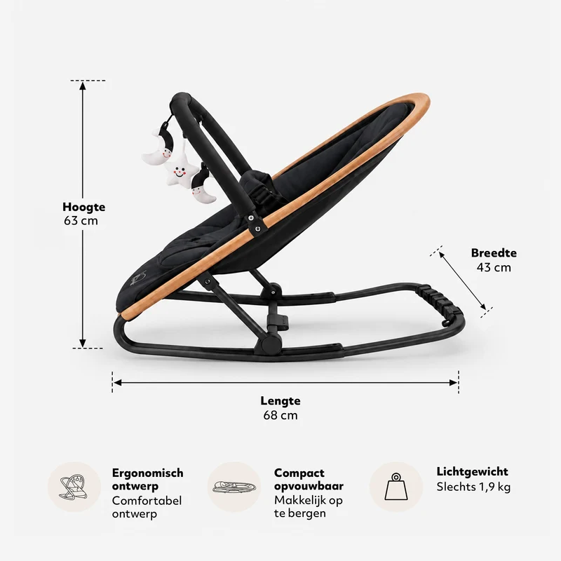 Babywippe Rocker Schwarz
