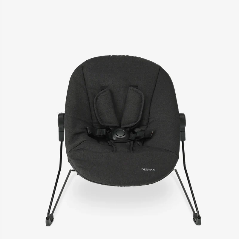 Odin Luxe Houten Meegroeistoel Kinderstoel met Bouncer - Inclusief Eetblad - Verstelbare Kinderstoel - Wood/Zwart