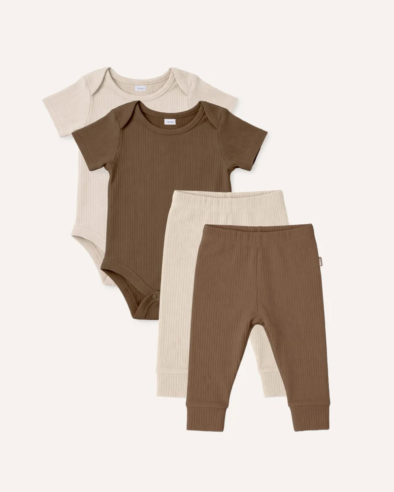 BABYGO® Kurzer Rippstrick-Body & Leggings | 2er-Pack