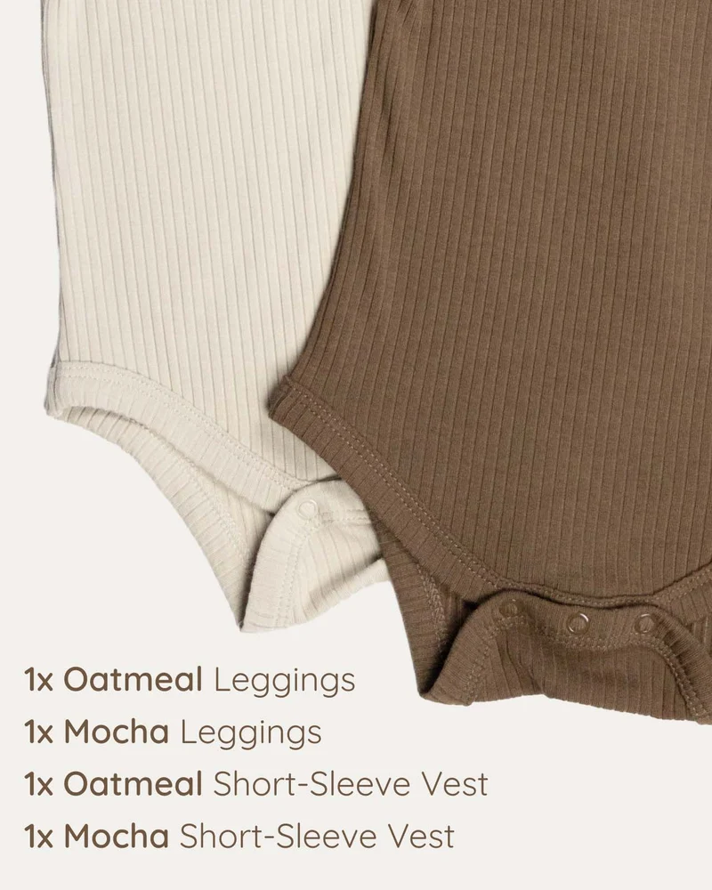 BABYGO® Kurzer Rippstrick-Body & Leggings | 2er-Pack