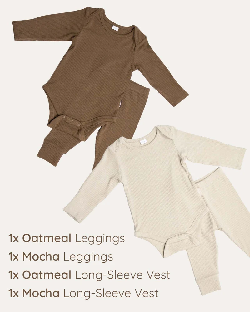 BABYGO® Langer Rippstrick-Body & Leggings | 2er-Pack
