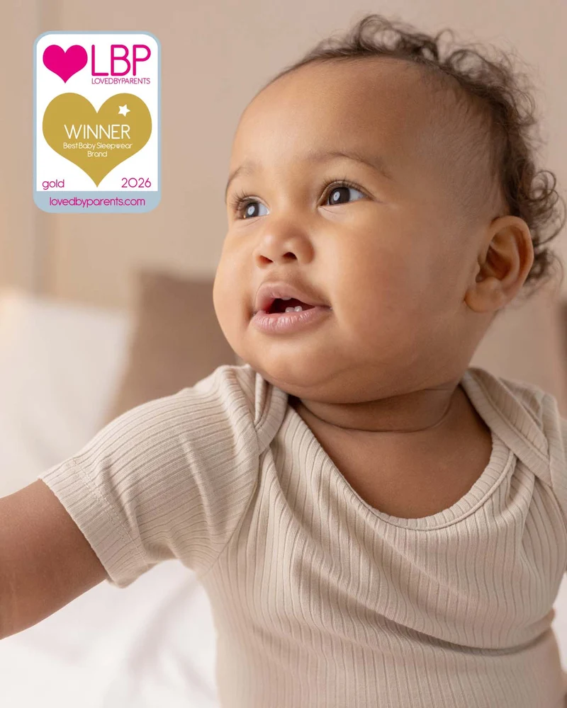BABYGO® Haferflockenfarbener, kurz gerippter Body & Leggings