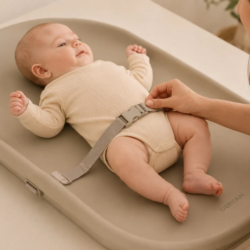 Wasserdichte Wickelauflage mit erhöhten Rändern – Taupe