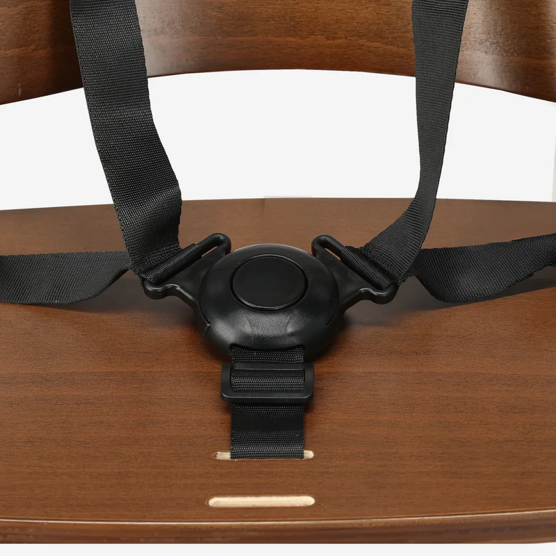 Odin Mitwachsender Holzstuhl mit Wippe und Esstischplatte – Warm Brown/Schwarz