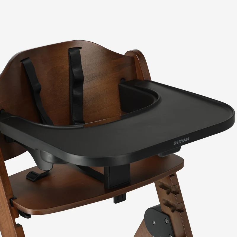 Odin Mitwachsender Holzstuhl mit Wippe und Esstischplatte – Warm Brown Nougat
