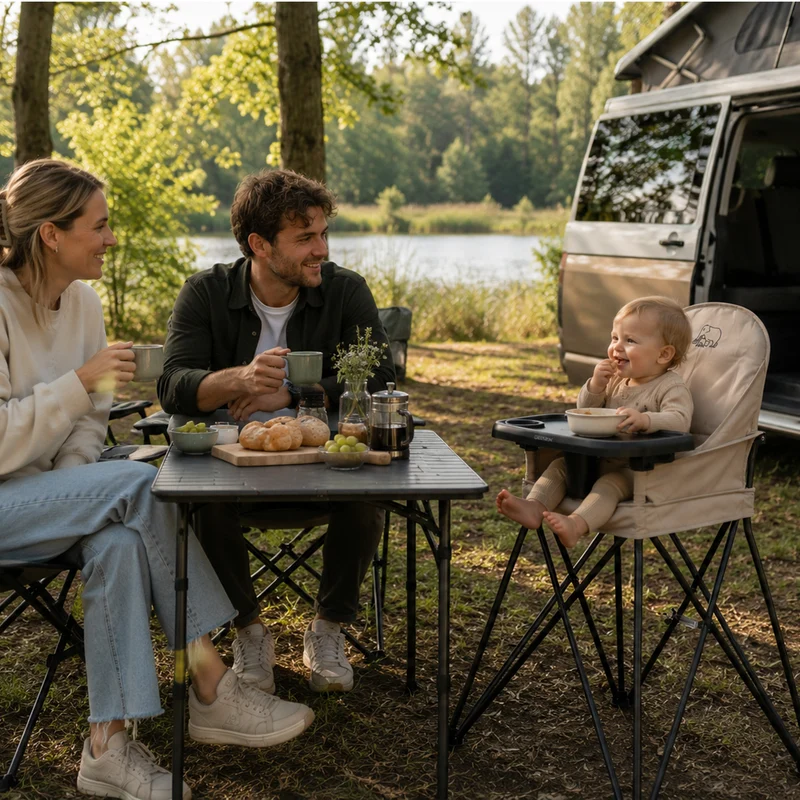 Pop 'N Sit – zusammenklappbarer Kinderstuhl mit Tragetasche – Nougat