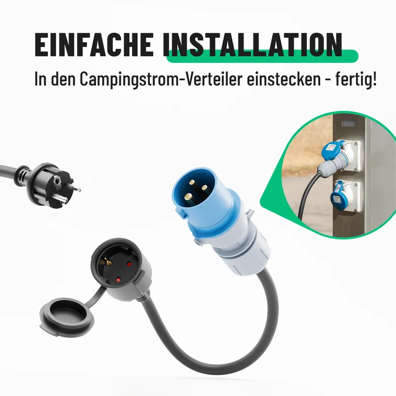 CEE-Schuko-Adapterset, 16 A, IP44
