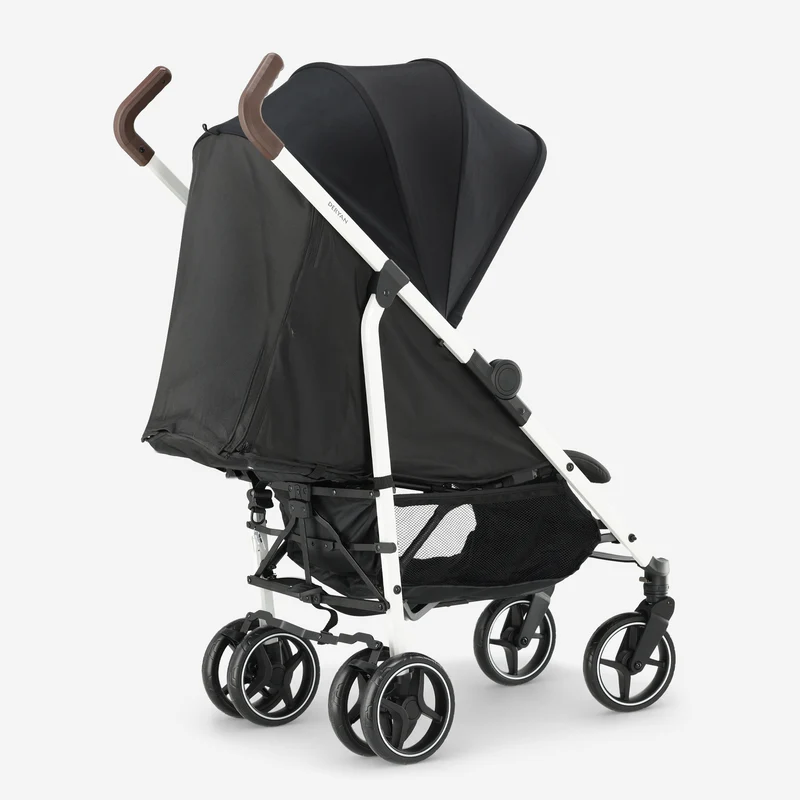 Bobbie Regenschirm-Kinderwagen bis 22 kg – Weißer Rahmen/Schwarz