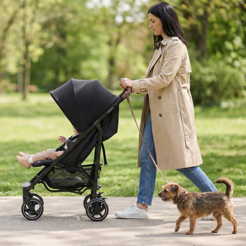 Bobbie Regenschirm-Kinderwagen bis 22 kg – Schwarz