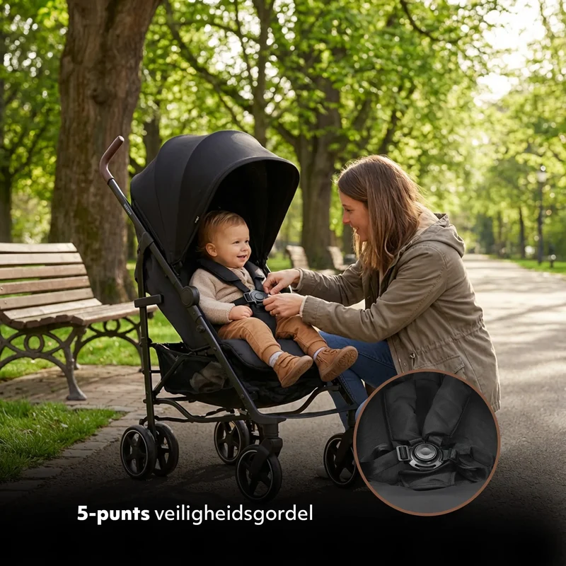 Bobbie Regenschirm-Kinderwagen bis 22 kg – Schwarz