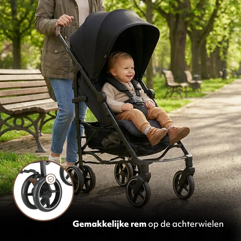 Bobbie Regenschirm-Kinderwagen bis 22 kg – Schwarz