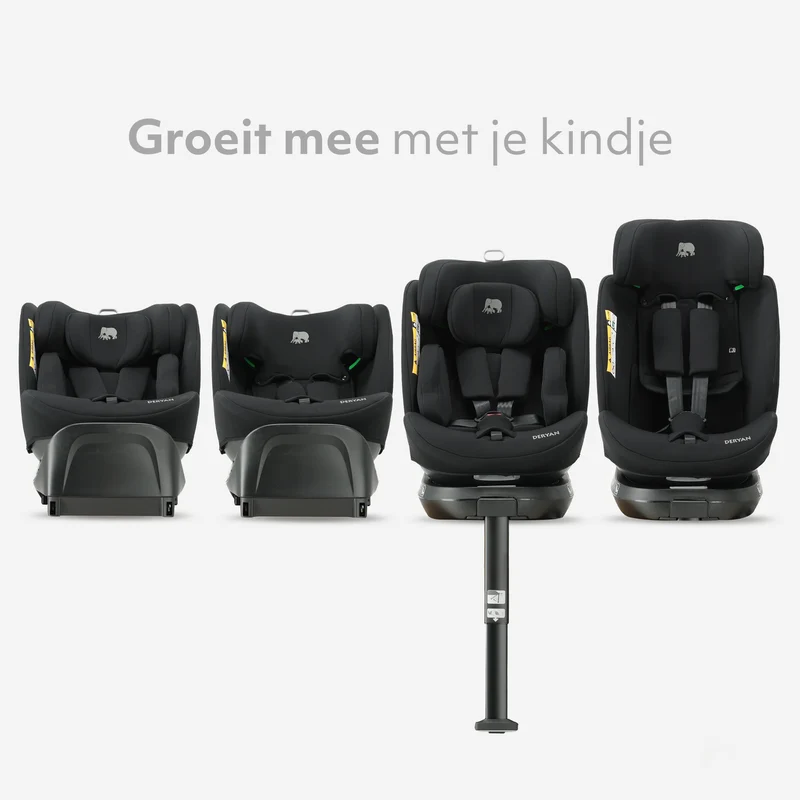 Carly Luxe i-Size-Autokindersitz 0–36 kg, Isofix, 360° – Schwarz