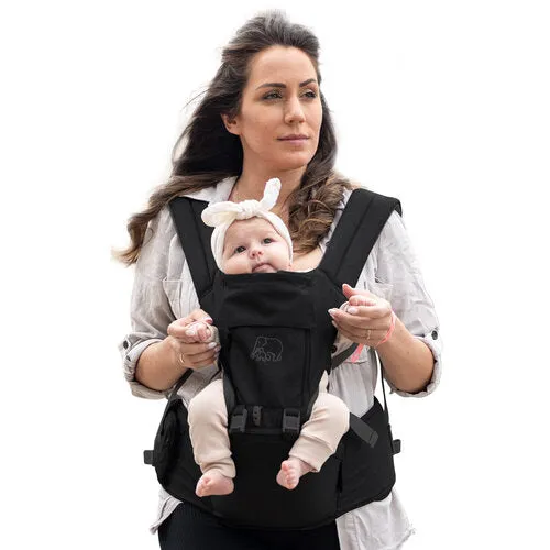Deryan Pack Luxe Ergonomische Babytrage + Aufbewahrungsboxen Schwarz
