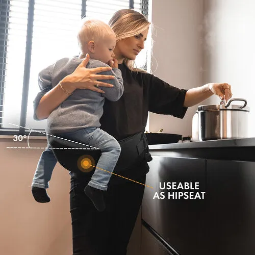 Deryan Pack Luxe Ergonomische Babytrage + Aufbewahrungsboxen Schwarz