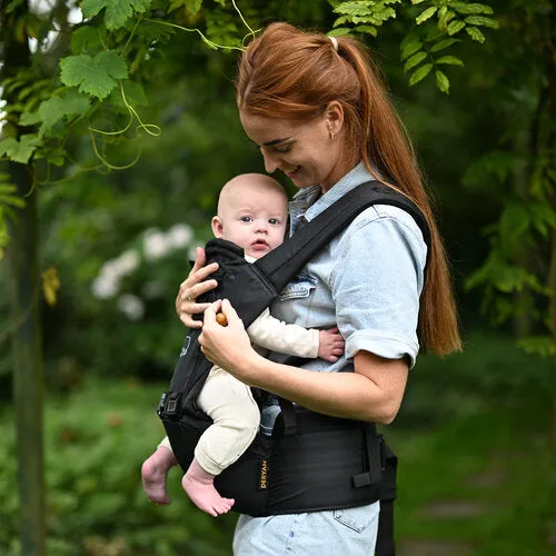 Deryan Pack Luxe Ergonomische Babytrage + Aufbewahrungsboxen Schwarz