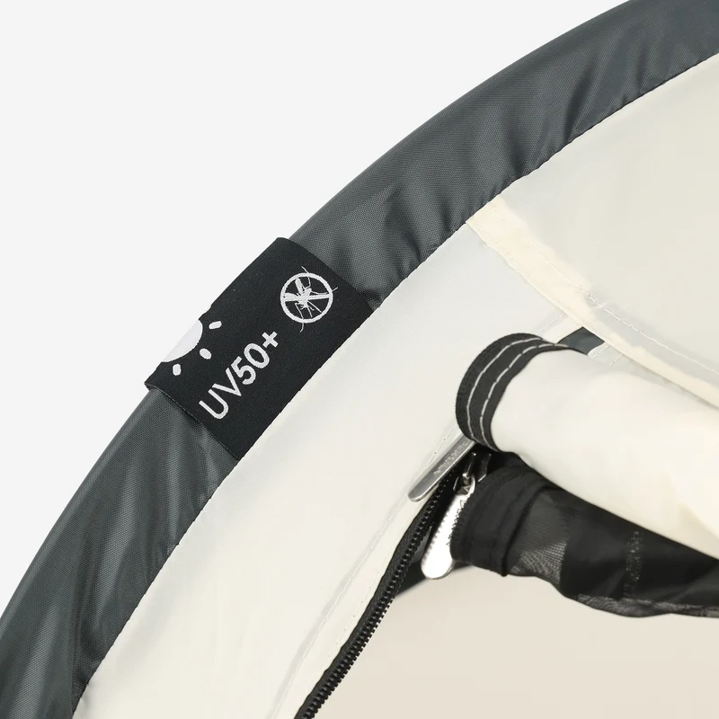 Deryan Kleinkind-Luxus-Campingbett - Inklusive selbstaufblasbarer Matratze - Creme
