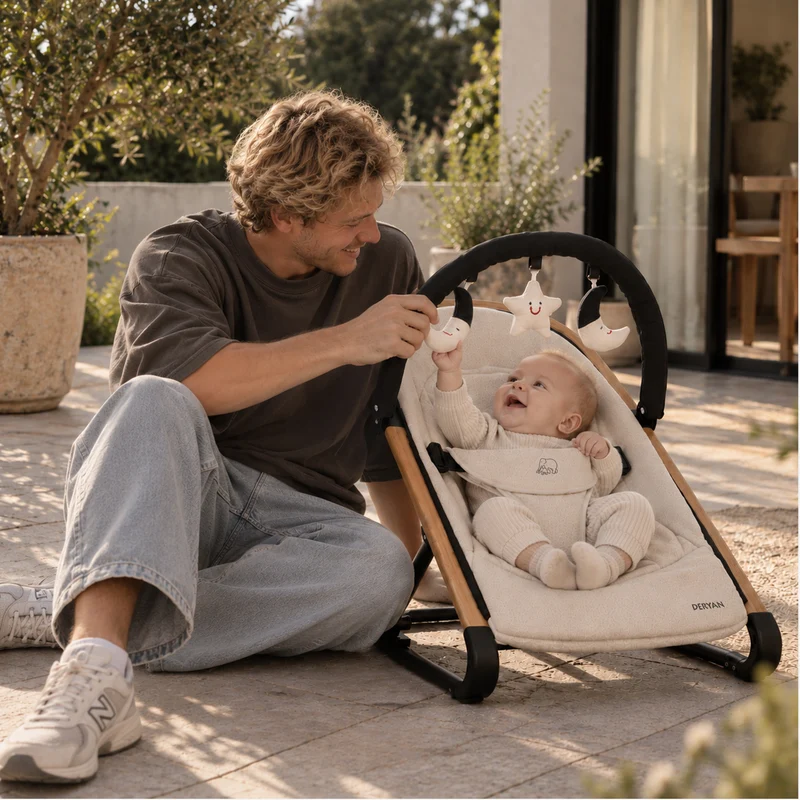 Deryan Rocker Luxe 2-in-1-Wippe - Creme