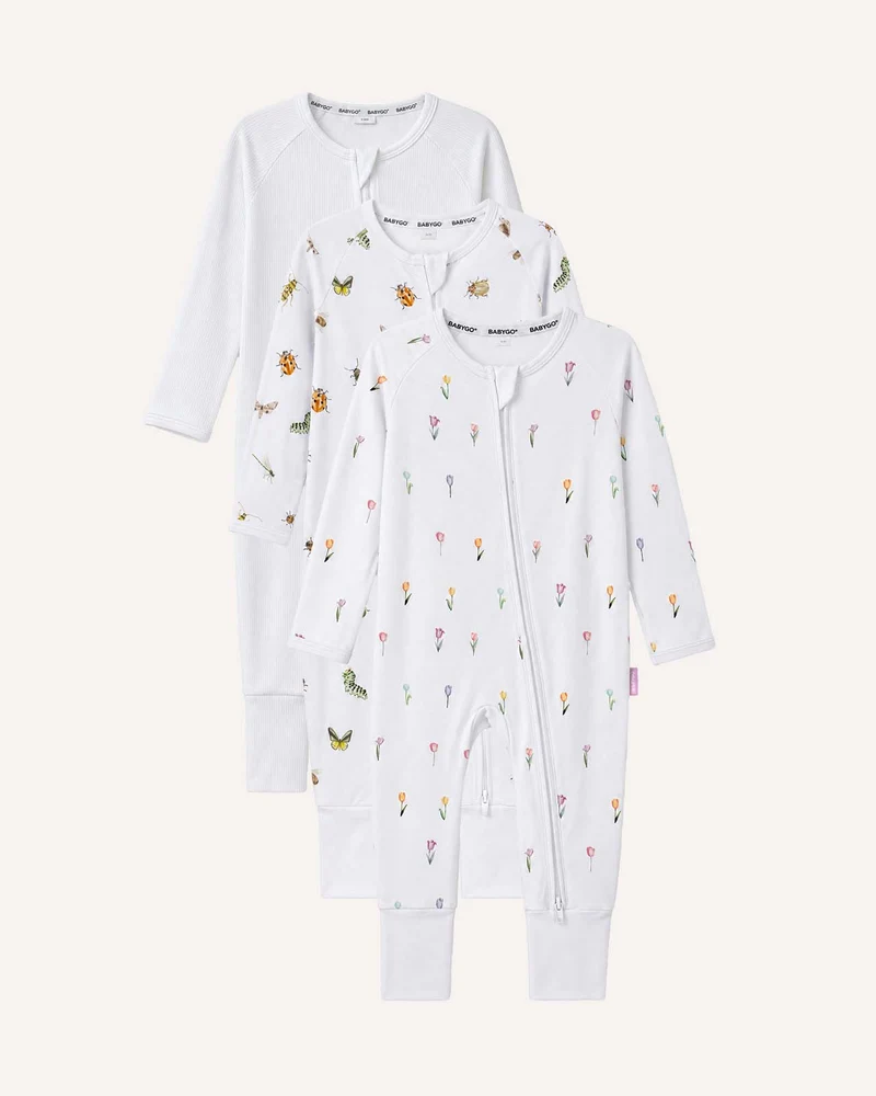 BABYGO® Schlafanzug mit Reißverschluss | 3er-Pack