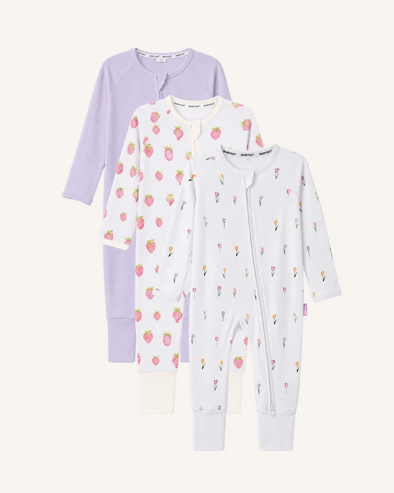 BABYGO® Schlafanzug mit Reißverschluss | 3er-Pack