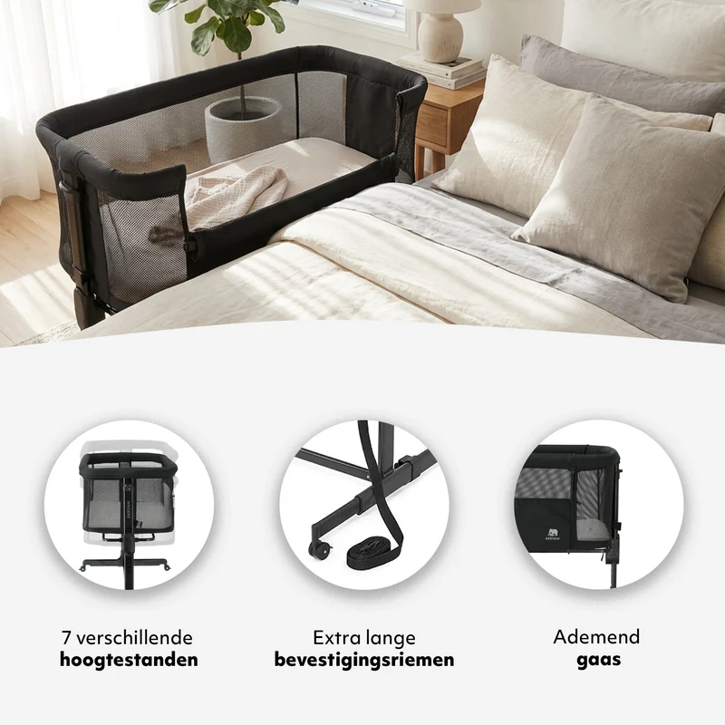 Snoozy Co-Sleeper-Wiege – Schwarz