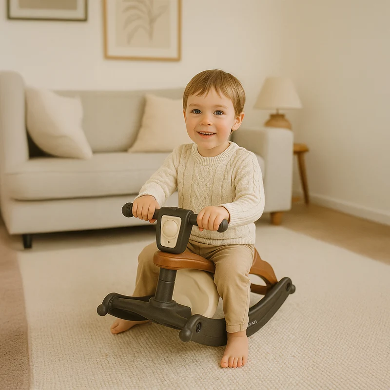 Tobi 2-in-1 Stoel en Schommelstoel - Bruin/Cream