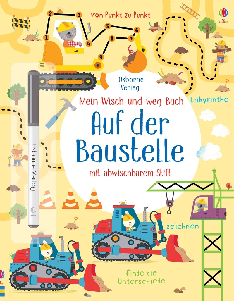 Usborne Wisch und Weg Buch Auf der Baustelle 4J+