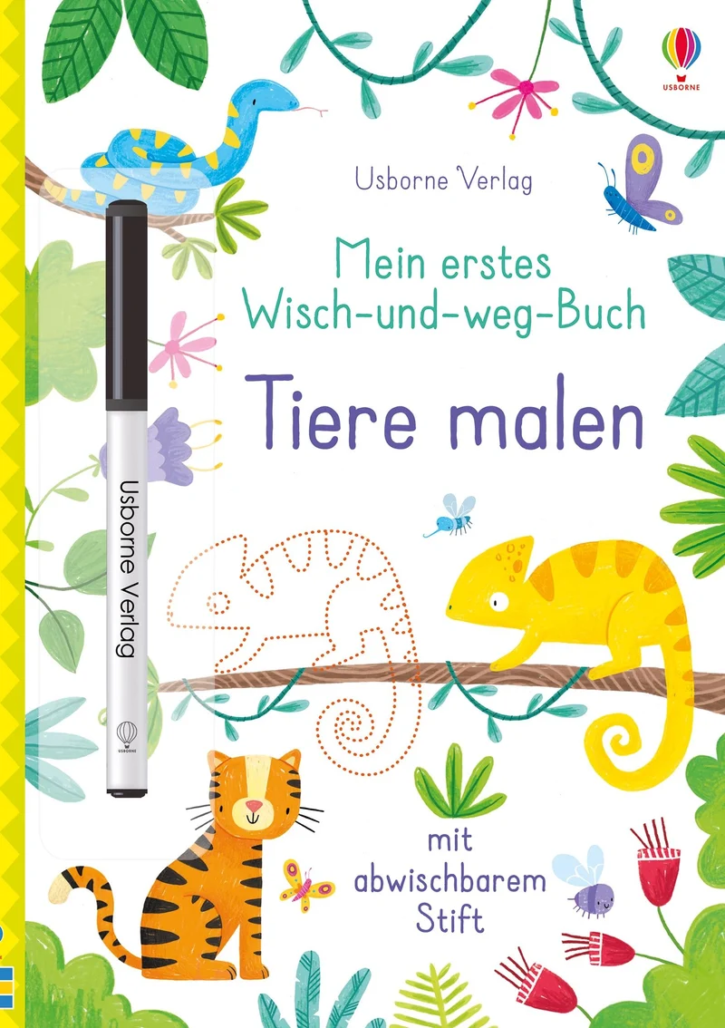 Usborne Baby Wisch und Weg Buch Tiere Malen 3J+
