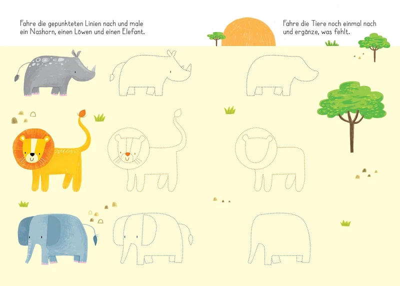 Usborne Baby Wisch und Weg Buch Tiere Malen 3J+