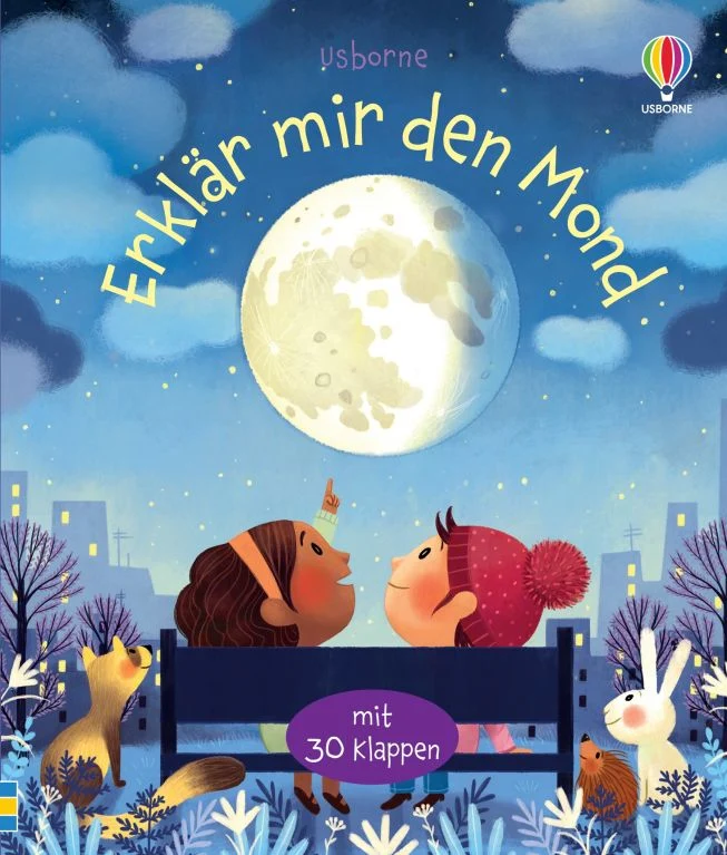 Usborne Kinderbuch mit Klappen: Erklär mir den Mond 3J+
