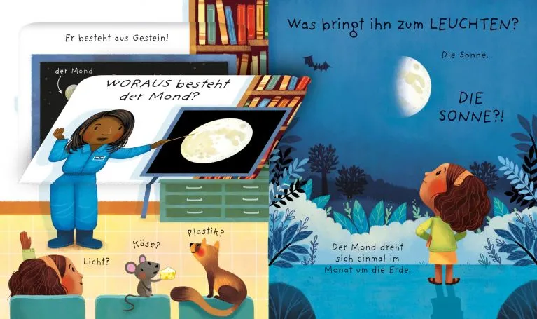 Usborne Kinderbuch mit Klappen: Erklär mir den Mond 3J+