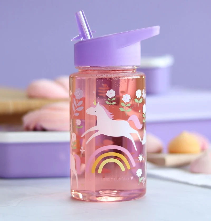 ALLC Kinder Snackboxen & Flasche Set Einhorn Lila