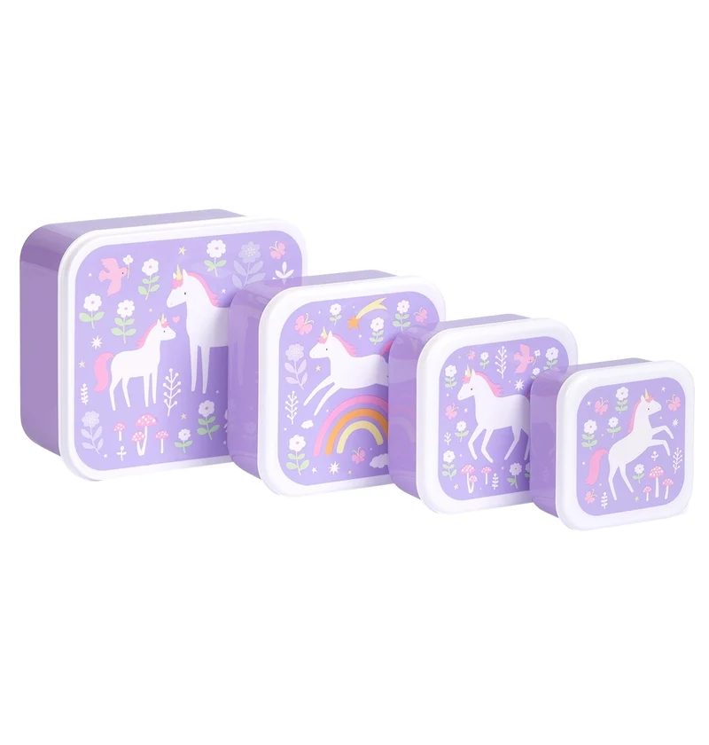 ALLC Kinder Snackboxen & Flasche Set Einhorn Lila