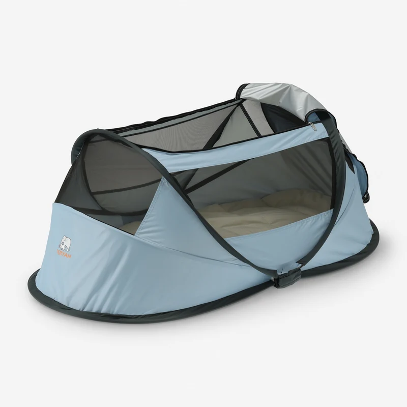 BabyBox Babyzelt Campingbett + Baumwolldecke – Sky Blue