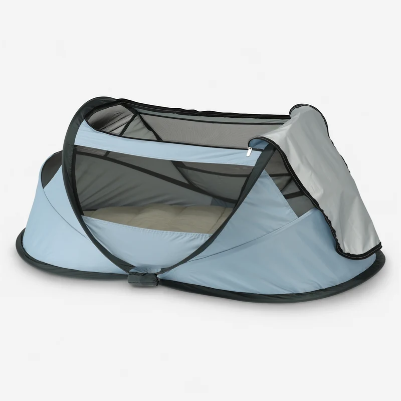 BabyBox Babyzelt Campingbett + Baumwolldecke – Sky Blue