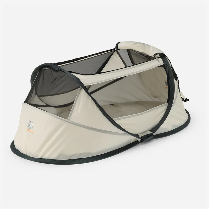 BabyBox Babyzelt Campingbett + Baumwolldecke – Creme