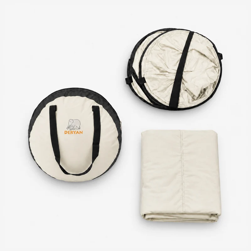 BabyBox Babyzelt Campingbett + Baumwoll-Decke – Elfenbein