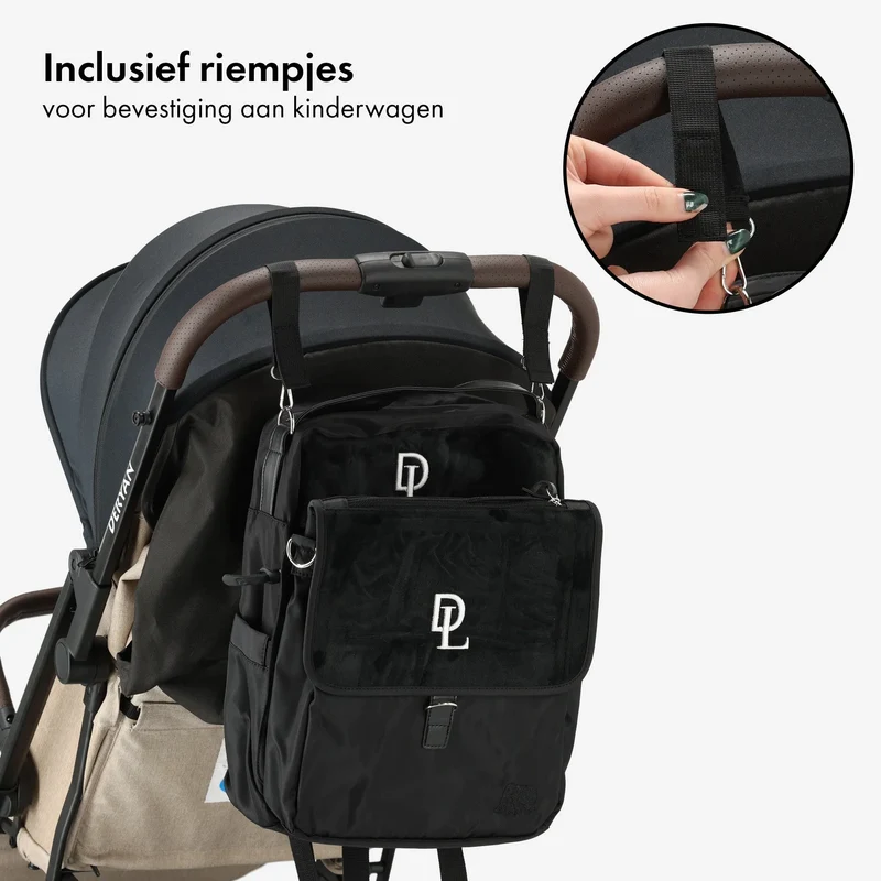 Dreiteilige Wickeltasche Schwarz