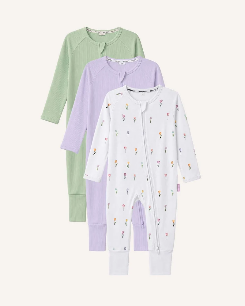 BABYGO® Schlafanzug mit Reißverschluss | 3er-Pack