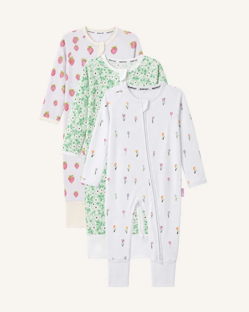 BABYGO® Schlafanzug mit Reißverschluss | 3er-Pack
