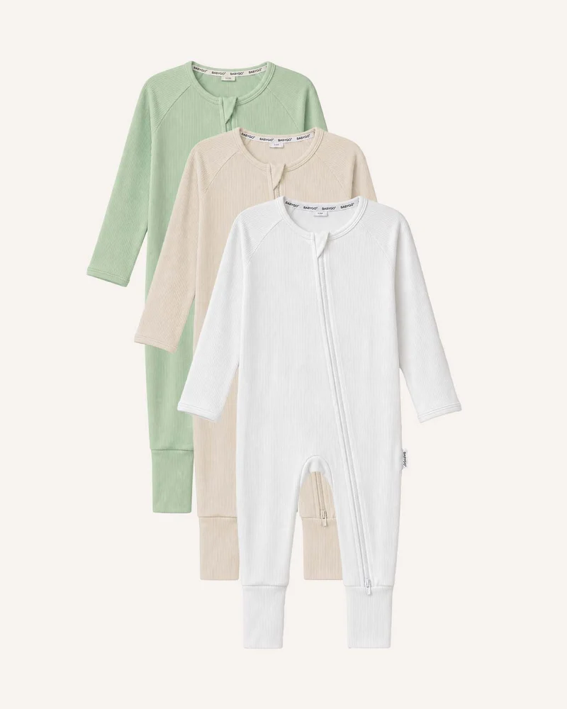 BABYGO® Schlafanzug mit Reißverschluss | 3er-Pack