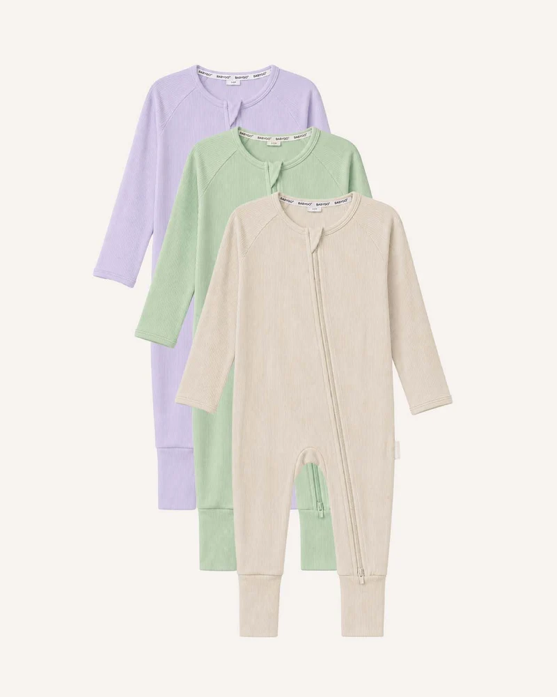 BABYGO® Schlafanzug mit Reißverschluss | 3er-Pack