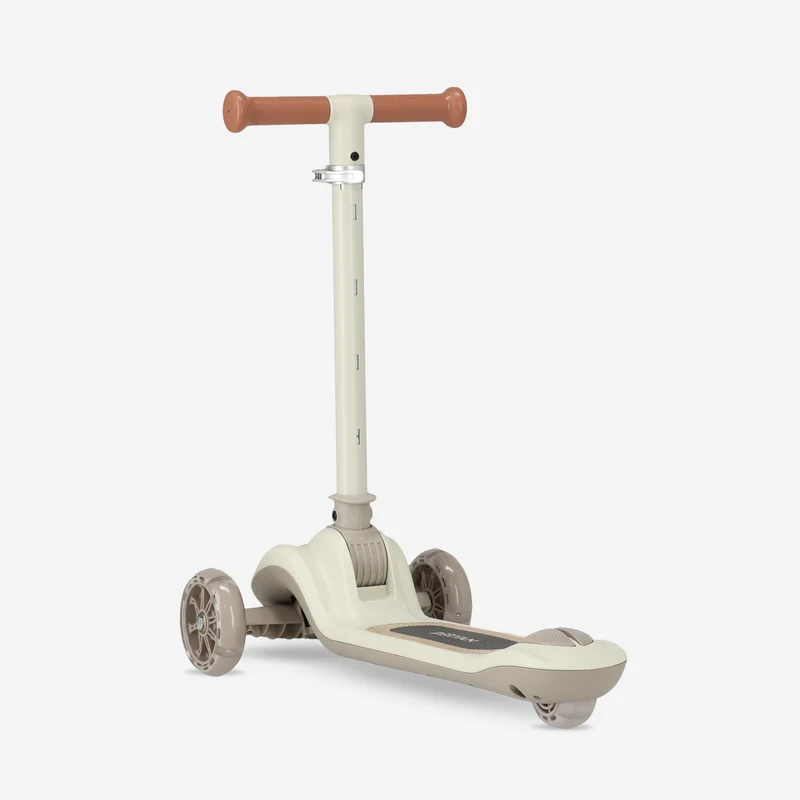 Harvey Kinder-Tretroller mit 3 Rädern – Altersgruppe 3+ – max. 50 kg – LED-Beleuchtung in den Rädern – höhenverstellbar 65–70–75–80 cm – Grau