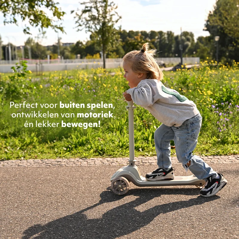 Harvey Kinder-Tretroller mit 3 Rädern – Altersgruppe 3+ – max. 50 kg – LED-Beleuchtung in den Rädern – höhenverstellbar 65–70–75–80 cm – Grau