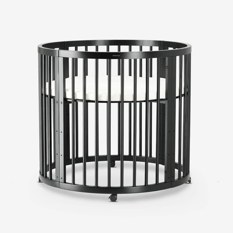 Willow Houten Ronde Box inclusief matras - Zwart