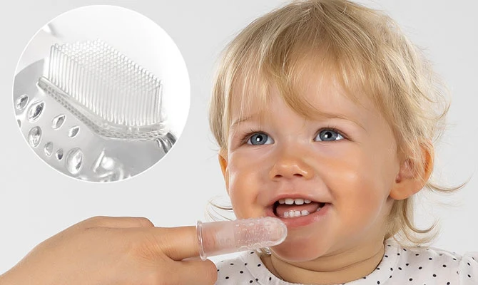 reer BabyCare Finger Zahnbürste 2er aus Silikon, 0m+